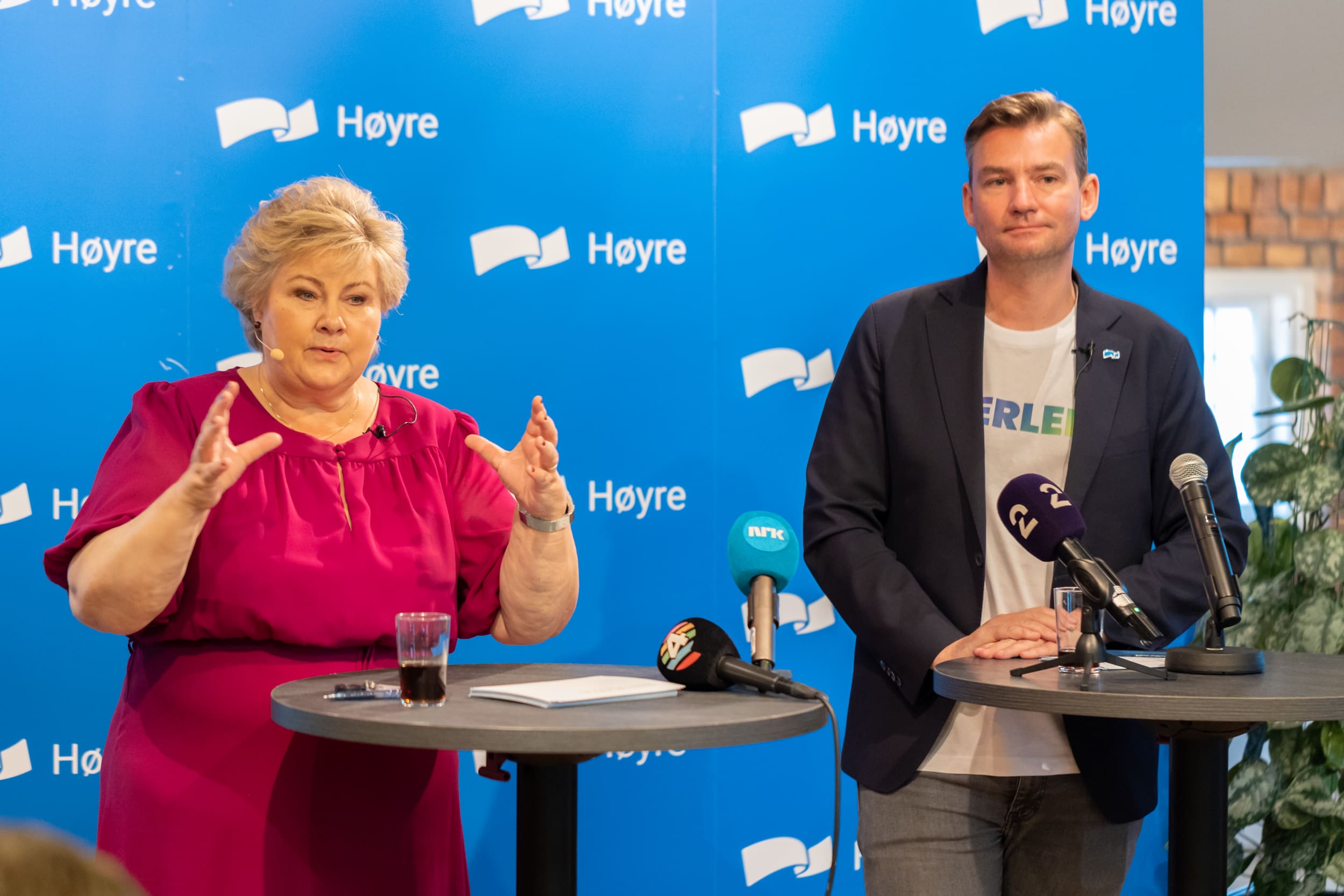 Erna Solberg og Henrik Asheim